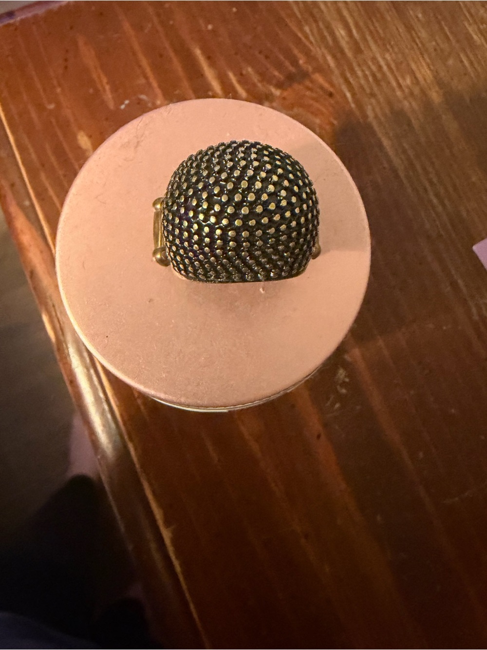 paparazzi Black and Gold Pave Dome Ring